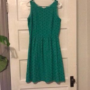 Garnet Hill Turquoise Flower Detail Sun Dress